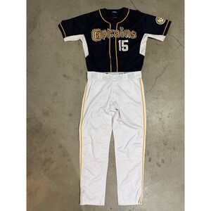 Captains Baseball Uniform XL Jersey Pants Set Garb Athletics Navy Gold From LCBL